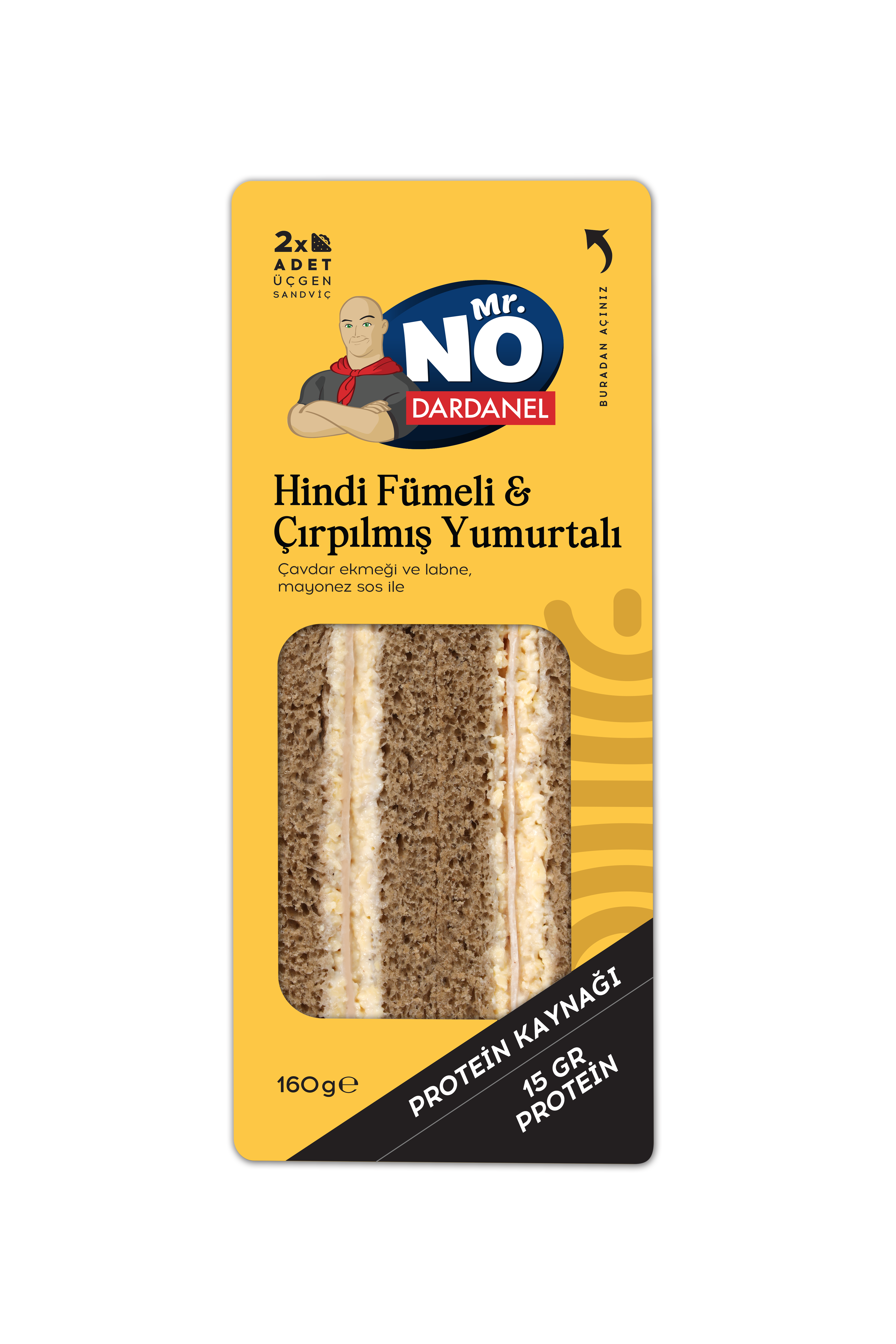 Hindi Füme Çırpılmış Yumurtalı Sandviç